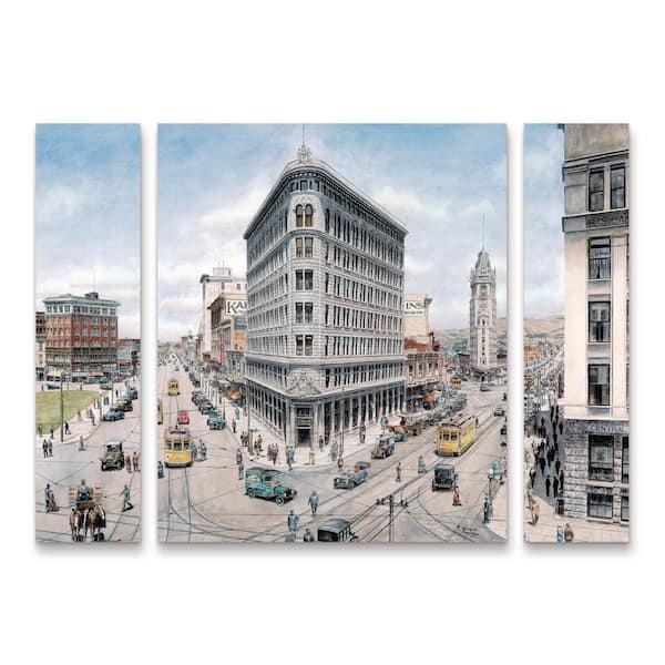 Trademark Fine Art Stanton Manolakas Oakland 3-Piece Panel Set Unframed Photography Wall Art 24 in. x 32 in.