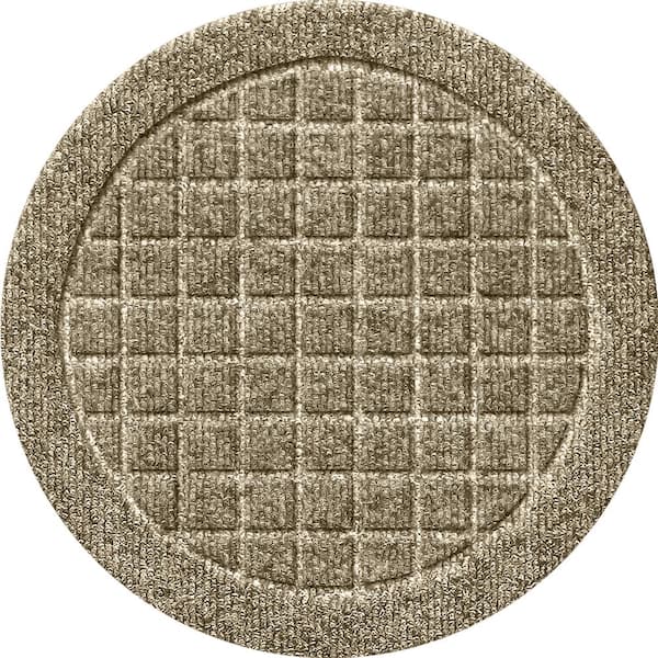 Bungalow Flooring "Waterhog Squares Camel 12 in. x 12 in. Polyester Rubber Indoor/Outdoor Plant Trivet Floor Mat (Set of 4)"