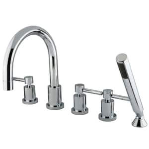 Concord 3-Handle Deck-Mount Roman Tub Faucet in Polished Chrome (Valve Included)