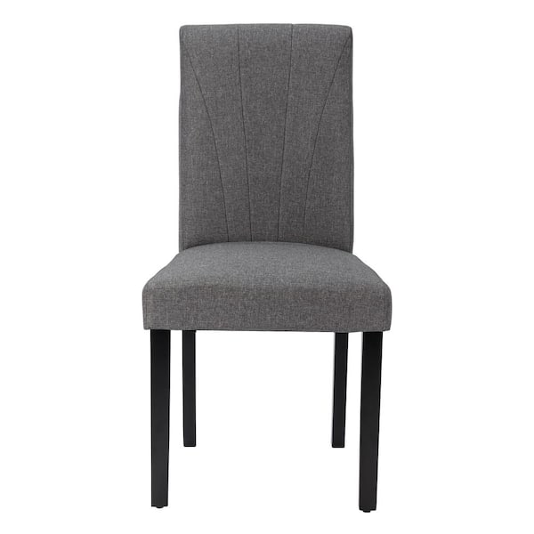 Dining Chairs Set of 4 Modern Fabric and Solid Wood Legs and High Back Chairs for Kitchen/Living Room Gray Upholstered