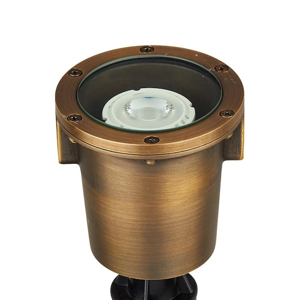 5 Watt LED In-ground Well Light with Decorative Solid Brass Cover Flat Top 