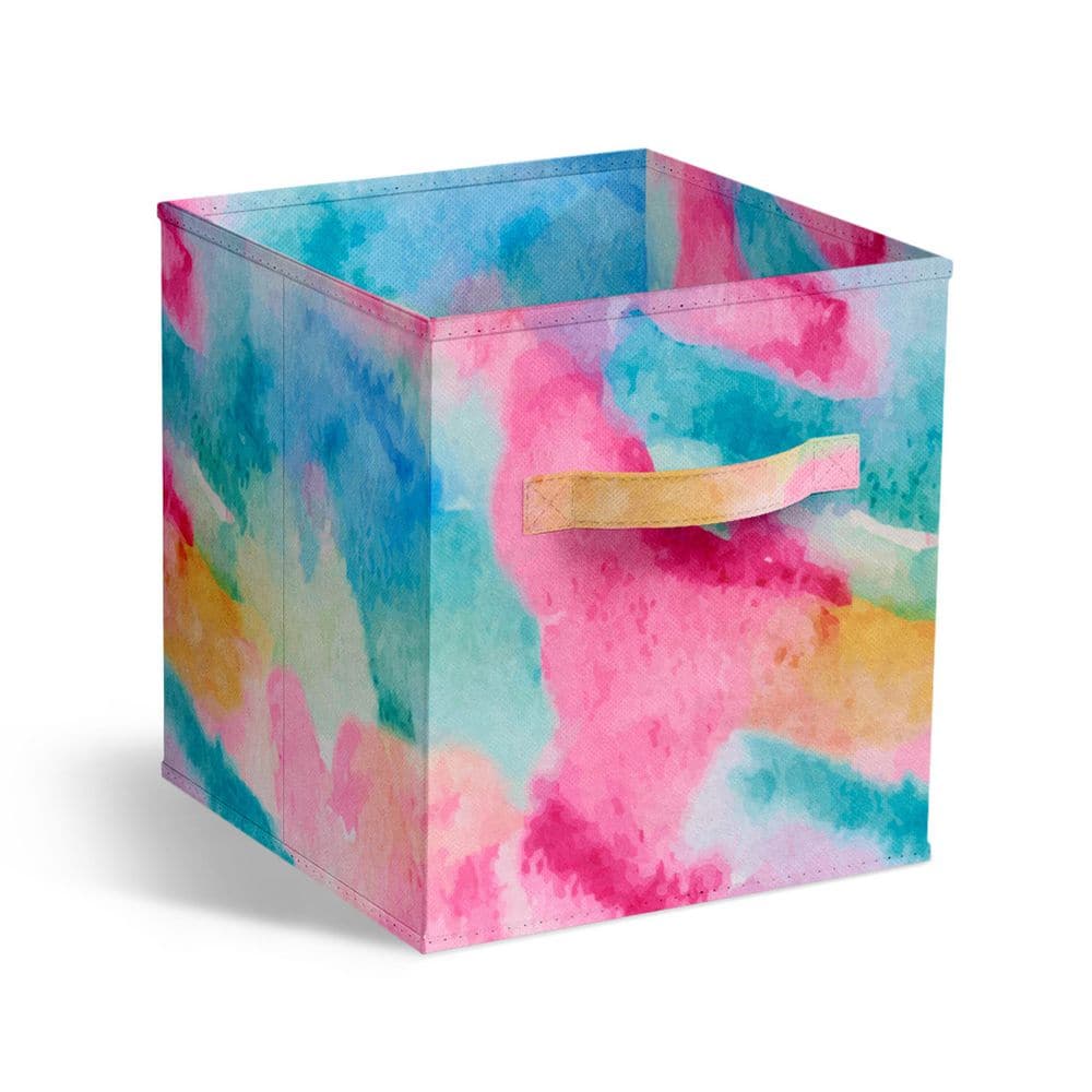 Foldable Storage Cubes with Handles, Multicolored 10.5 in x 11 in Fabric De