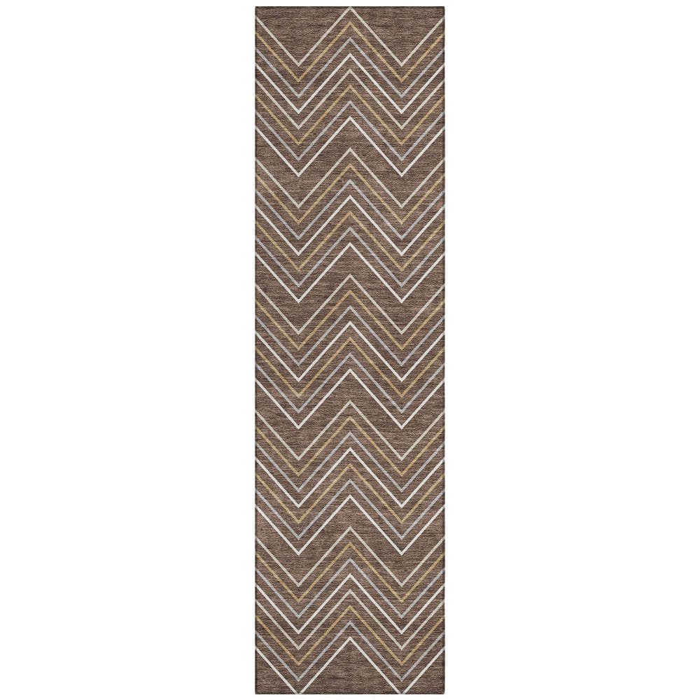 Chantille Machine Washable Indoor/Outdoor Abstract ACN2391 Brown 2 ft. x 7 ft. Runner Rug price history on PriceWatchPro