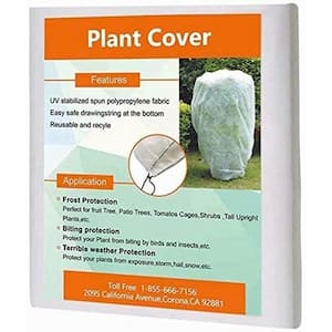 0.95 oz. 72 in. x 72 in. Warm Plant Cover Winter Protection Bag Shade Cloth Shrub and Fleece Jacket (1-Pack)