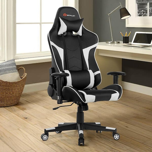 Office Computer Gaming Chair 180° Lying Recliner Adjustable Racing Seat Swivel 