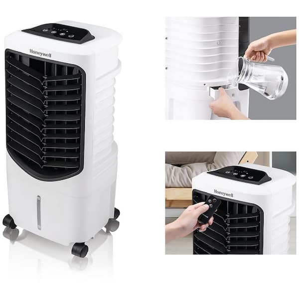 Honeywell 200 CFM 3 Speed Portable Evaporative Air Cooler, Quiet, Low Energy, Compact Spot Fan and Humidifie