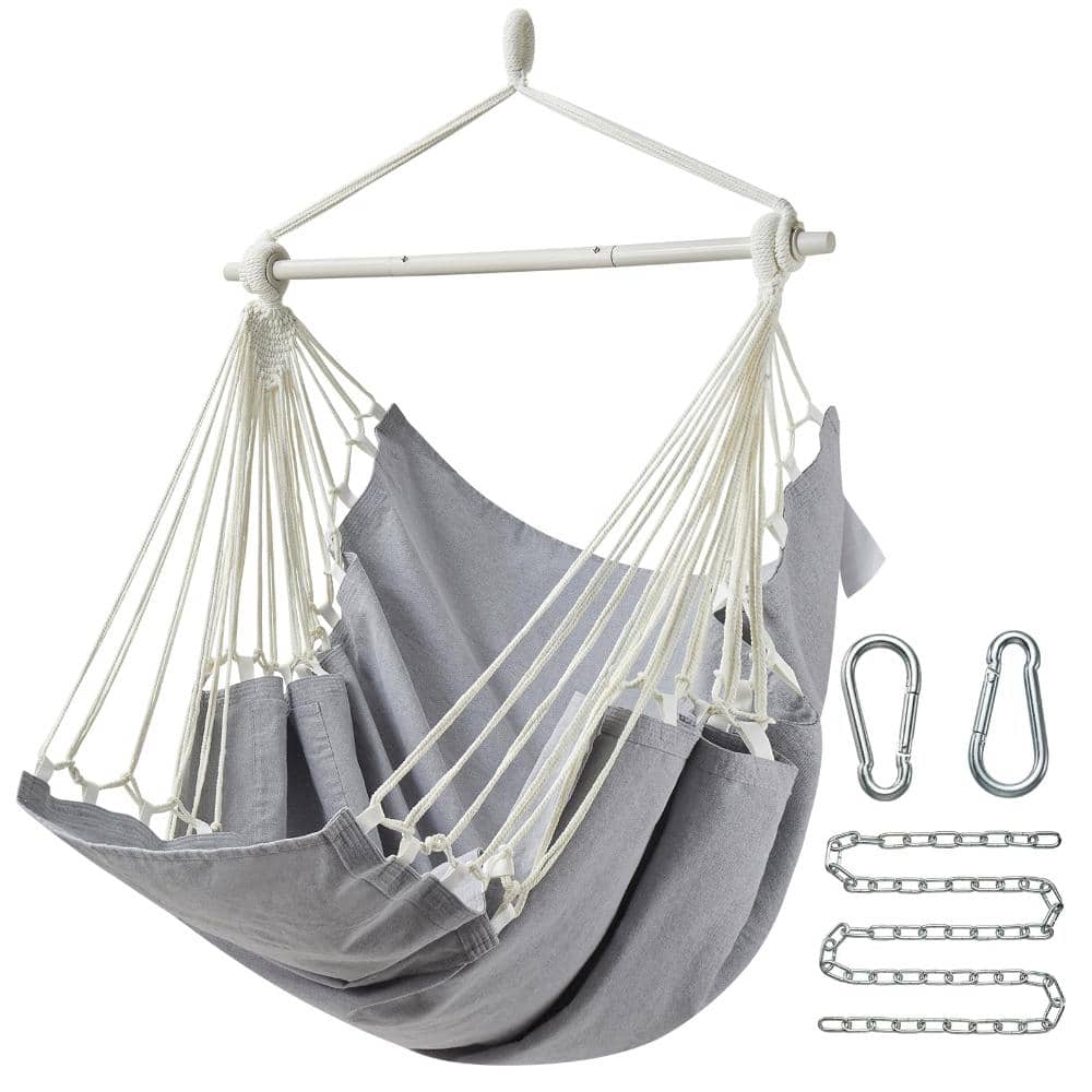 LOKWT Hanging Hammock Swing Chair with Footrest, Portable Steel