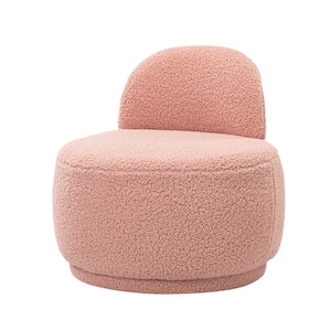 Franco Pink Upholstered Sherpa Contemporary Side Chair