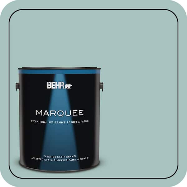 BEHR MARQUEE 1 gal. #T17-08 Polished Aqua Satin Enamel Exterior Paint & Primer