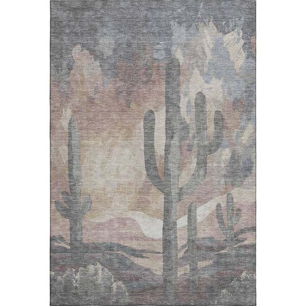 Mayfield Premium Machine Washable Abstract AMF2337 Taupe 10 ft. x 14 ft. Area Rug