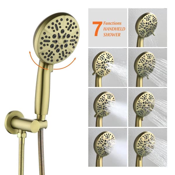 Juno Wall Mount Single Handle Gold Bathroom Shower with Hand-Held Shower JS2188