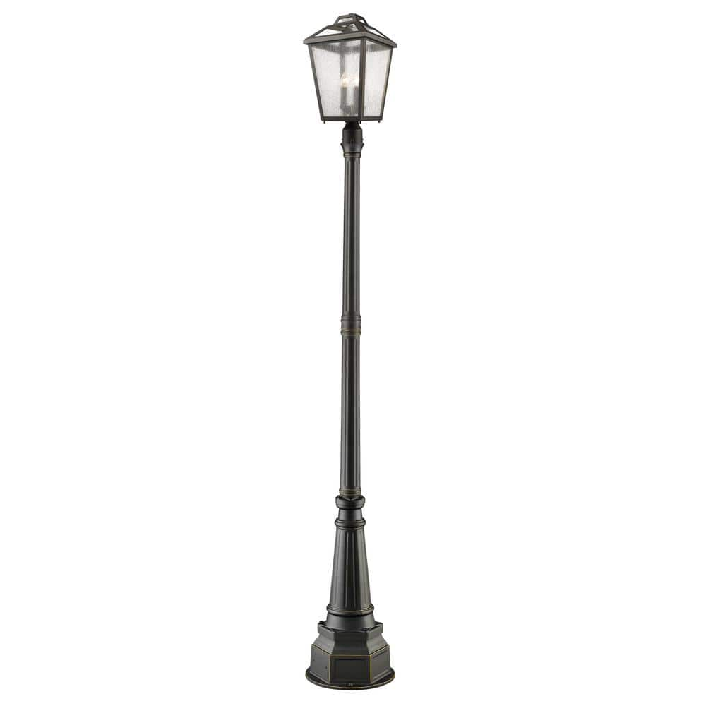 Bayland 104 in. 3 Light Rubbed Bronze Aluminum Hardwired Outdoor ...