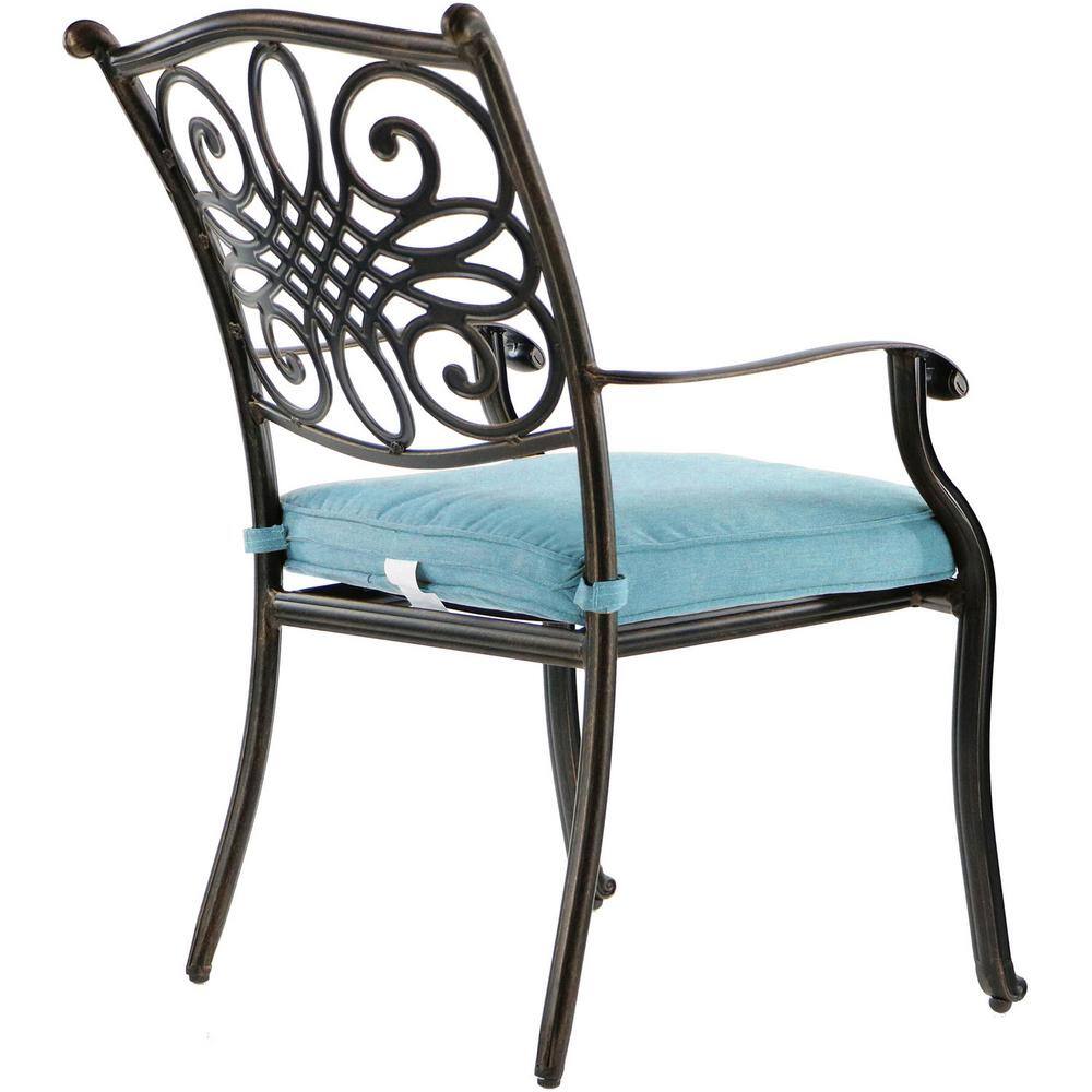 Hanover Traditions 9-Piece Blue Cushion Aluminum Outdoor Dining Set
