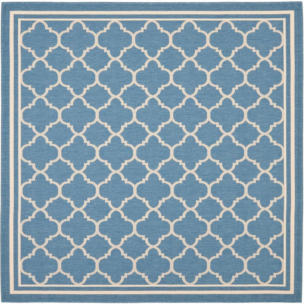Courtyard Blue/Beige 5 ft. x 5 ft. Square Geometric Indoor/Outdoor Patio  Area Rug price history on PriceWatchPro
