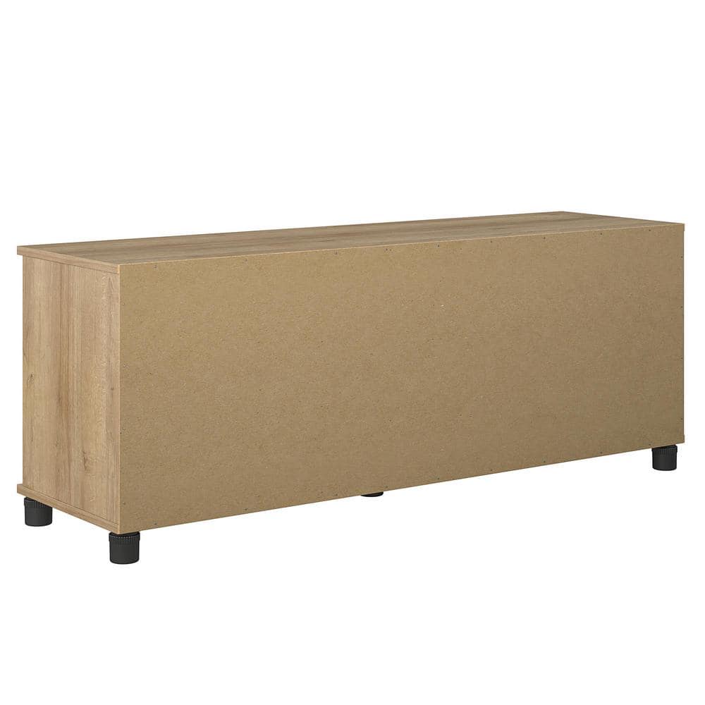 Natural Particle Board Shoe Storage Bench with Doors