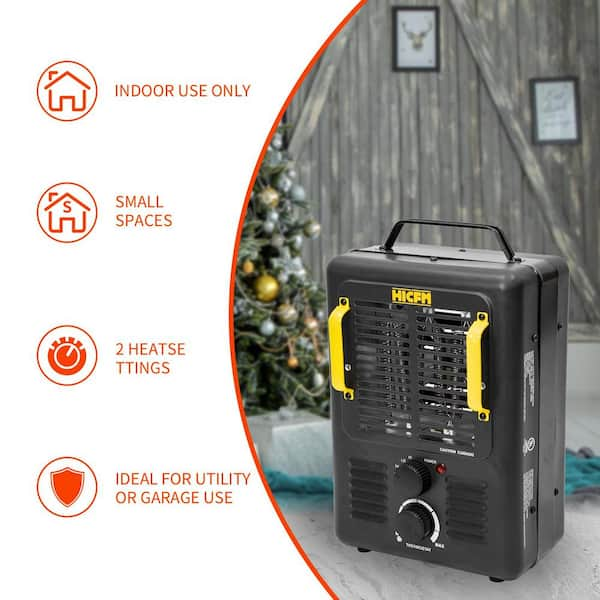 1500W outlets Ceramic Fan-Force Electric Space Heater, Black Heater