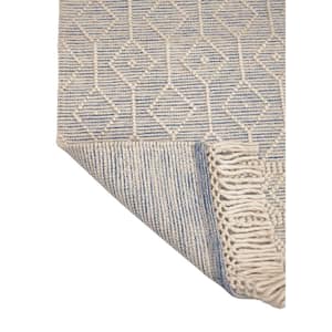 Willow 7 ft. x 10 ft. Beige/Blue Hand-woven Geometic Area Rug
