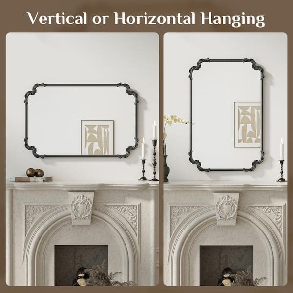KeonJinn 22 in. H x 30 in. W Framed Rectangular Vintage Mirror