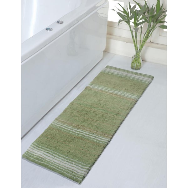 HOME WEAVERS INC 100% Cotton Gradiation Collection Machine Washable 21x54, Sage