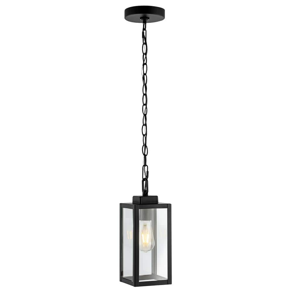Clemens 40-Watt 1-Light Black Pendant-Light with Glass Shade price history on PriceWatchPro