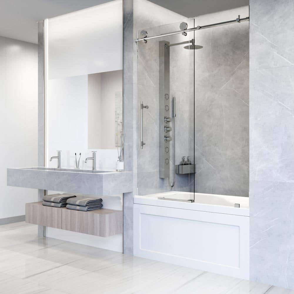 Elan Hart 60" Frameless Sliding Tub Door with Clear Glass