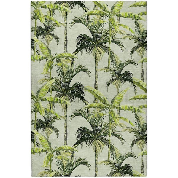Dream Shag Premium Machine Washable Abstract ADS205 Green 3 ft. x 5 ft. Area Rug