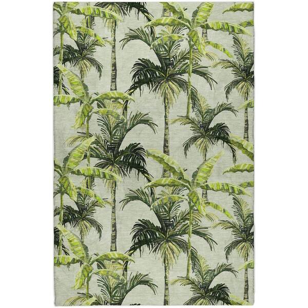 Dream Shag Premium Machine Washable Abstract ADS205 Green 9 ft. x 12 ft. Area Rug