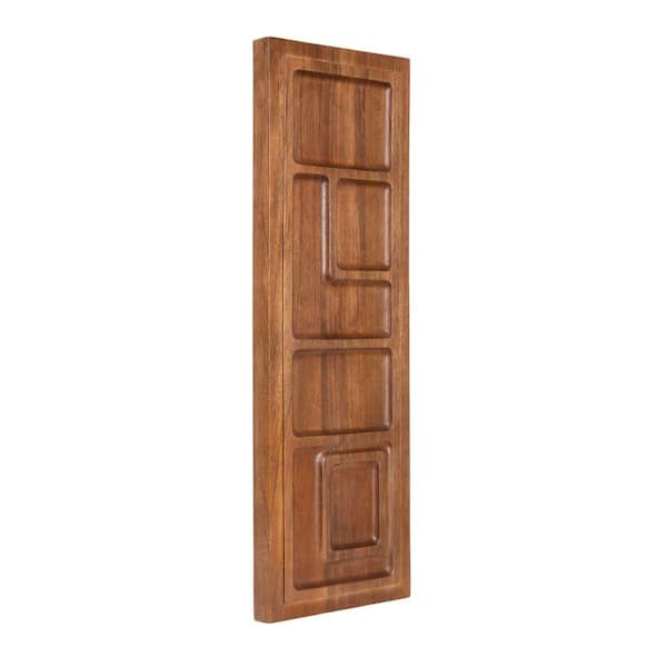 Yuvan 36 in. x 13 in. Walnut Brown Wood Wooden Wall Art Plaque