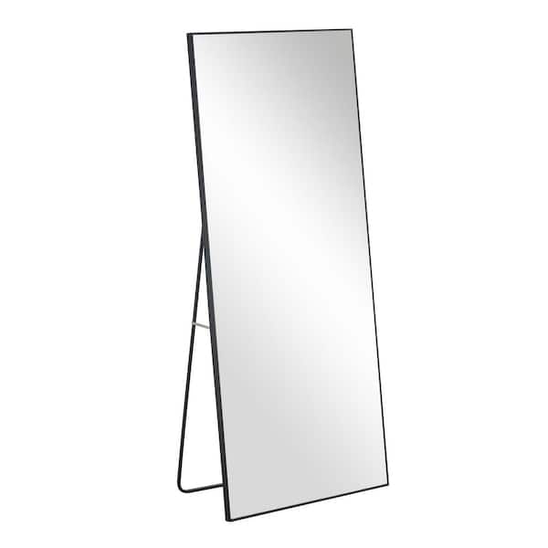 Unbranded Black 31.4 in. W x 71 in. H Rectangular Wood Framed Full-Length Mirror