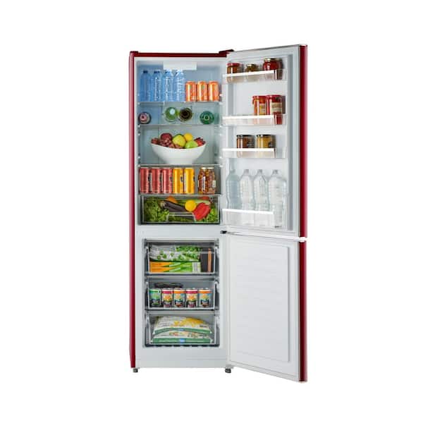 iio 11 Cu. ft. Retro Refrigerator with Bottom Freezer Red / Left