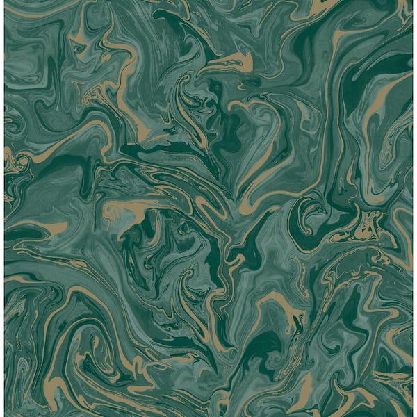 Fine Decor Suave Dark Green Marble Non-Pasted Paper Matte Wallpaper
