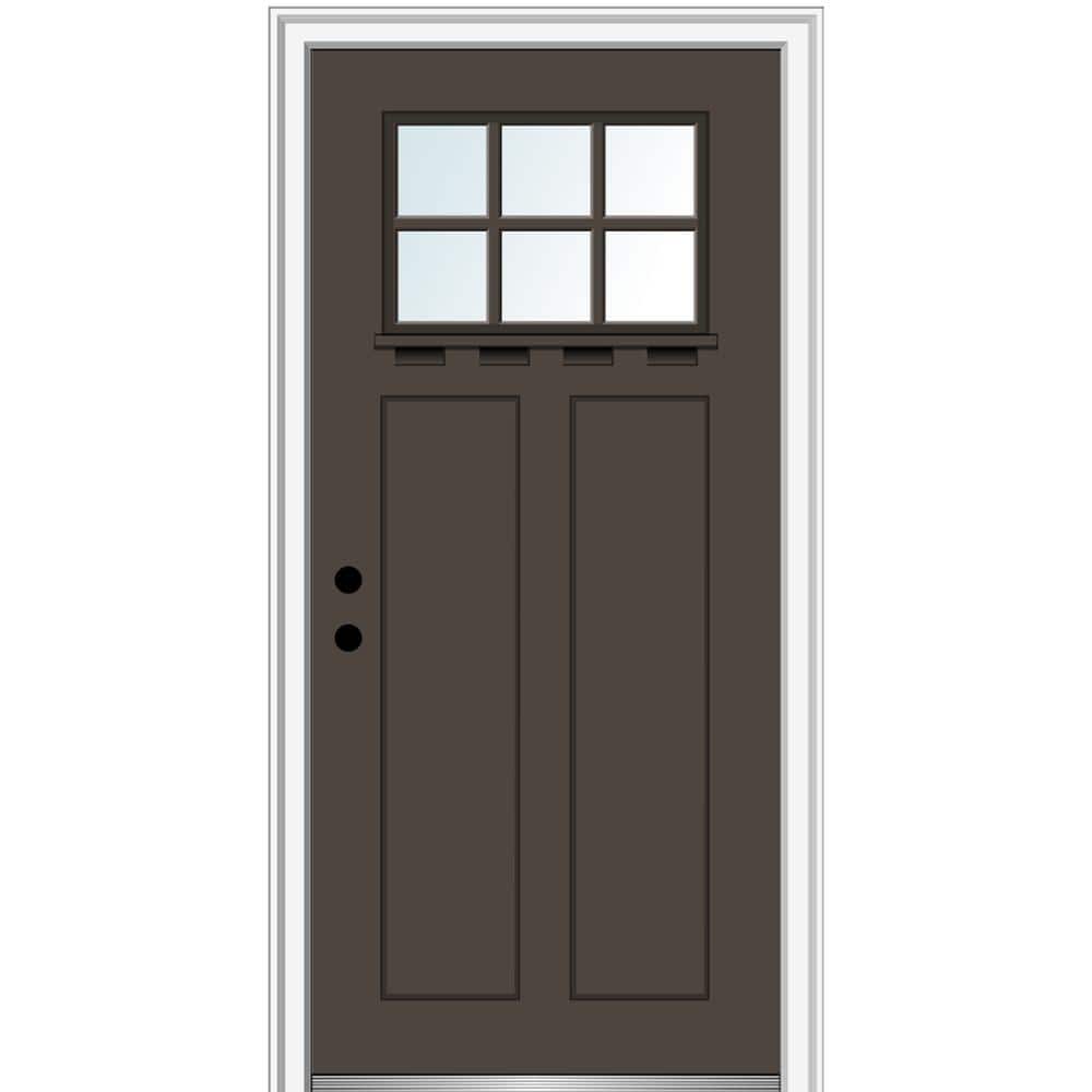 MMI DOOR 36 in. x 80 in. Right-Hand Inswing 6-Lite Clear 2-Panel