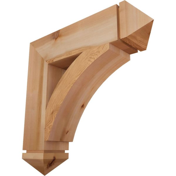 Ekena Millwork 5.5 in. x 26 in. x 26 in. Western Red Cedar Thorton Arts and Crafts Smooth Bracket