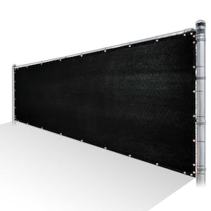 3 ft. x 1 ft. Black Privacy Fence Screen Mesh Cover Screen with Reinforced Grommets for Garden Fence (Custom Size)