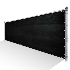 4 ft. x 12 ft. Black Privacy Fence Screen HDPE Mesh Windscreen with Reinforced Grommets for Garden Fence (Custom Size)