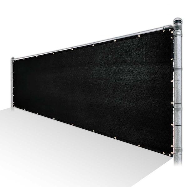 COLOURTREE 4 ft. x 199 ft. Black Privacy Fence Screen HDPE Mesh Screen with Reinforced Grommets for Garden Fence (Custom Size)