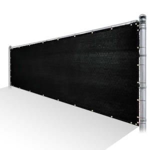 5 ft. x 53 ft. Black Privacy Fence Screen HDPE Mesh Windscreen with Reinforced Grommets for Garden Fence (Custom Size)