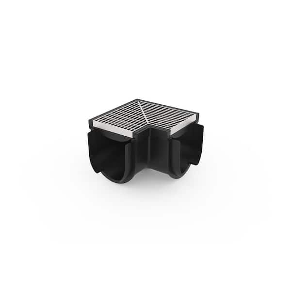 RELN Storm Drain 90° Elbow with Architectural, 316 Stainless Steel Grate