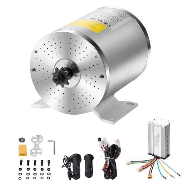 1800-Watt Electric Brushless DC Motor Kit 48V 4500rpm Motor with Upgraded Speed Controller EV Charger  Throttle Grip Kit