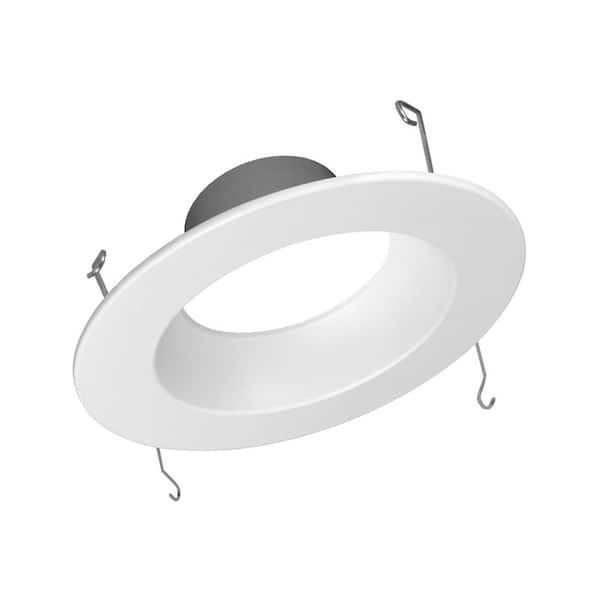5 in. and 6 in. Downlight White 800-Lumen Integrated LED Recessed Trim Retrofit Light