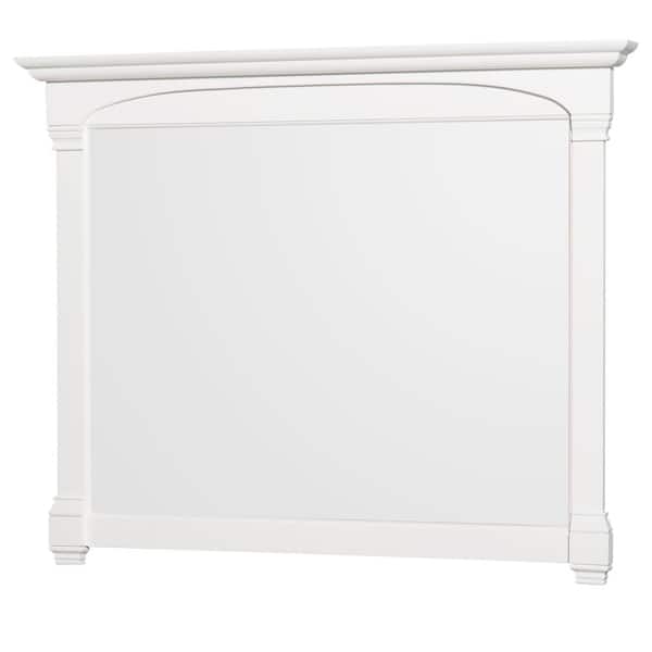 Wyndham Collection Andover 50 in. W x 41 in. H Framed Rectangular Bathroom Vanity Mirror in White