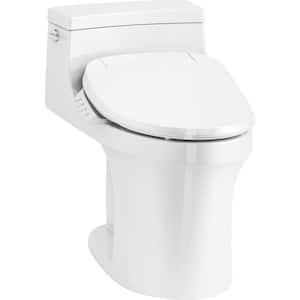 San Souci 1-Piece 1.28 GPF Single Flush Elongated Comfort Height Toilet in White Seat Not Included