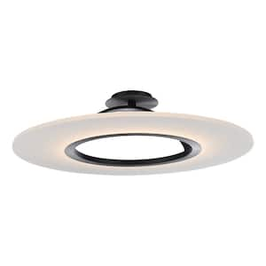 Elektron 28 in. 1-Light Black LED Semi-Flush Mount