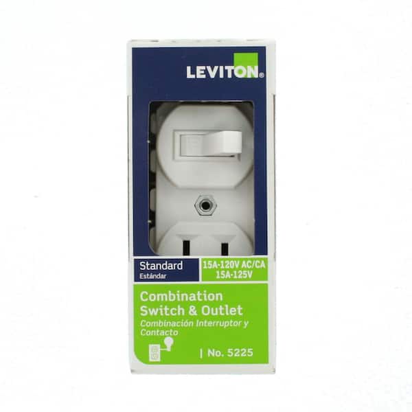 15 Amp 125 V Combination Switch and Single Outlet/Receptacle, White (1-Pack) 5225-WS