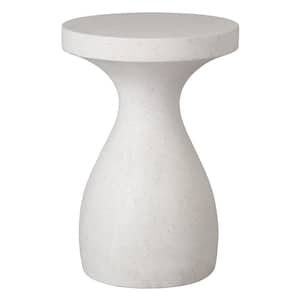 Caemen 22 in. H Matte Terrazzo White Round Terrazzo Garden Stool