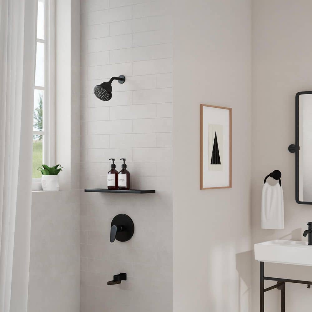 Matte Black Fold Away Tub Spout with Diverter