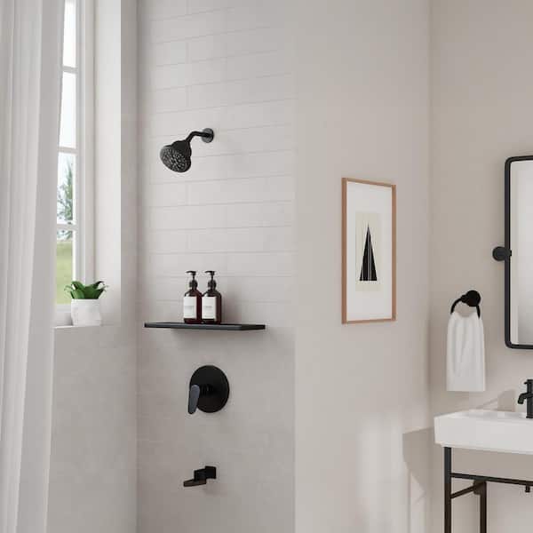 PULSE Showerspas Fold Away Diverter Tub Spout in Matte Black 3011