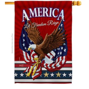 28 in. x 40 in. Let Freedom Reign Patriotic House Flag Double-Sided Decorative Vertical Flags