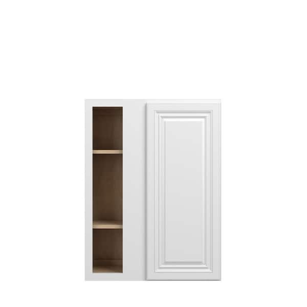 Damascus Raised 27 in. W x 36 in. H x 12 in. D in French Vanilla Plywood Assembled Corner Blind Wall Cabinet