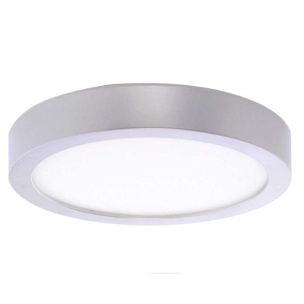 15-Watt Silver Integrated LED 7 in. Ceiling Flush Mount